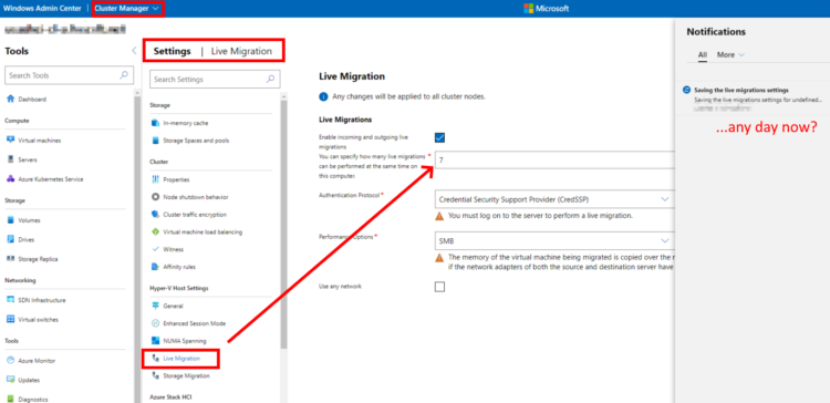 Configuring Parallel / Simultaneous Live Migration settings has changed ...